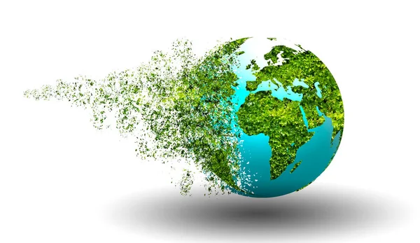 World Collapsing Disintegrating Concept Environmental Conservation — Stock Photo, Image