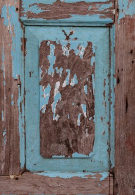 yıpranmış eski mavi ahşap çerçeve