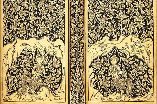古代传统泰式风格绘画、 特写 — 图库照片