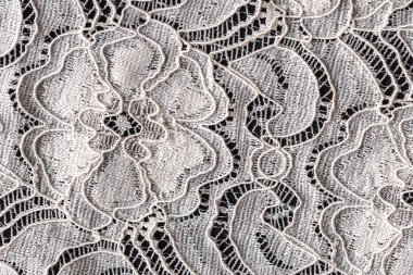 siyah arka planda, closeup çiçek desenli dantel