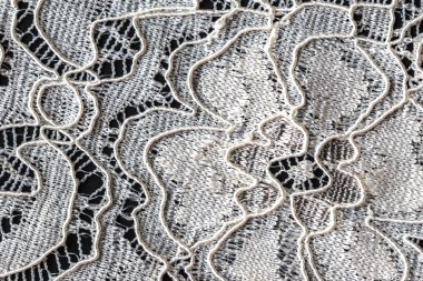 siyah arka planda, closeup çiçek desenli dantel