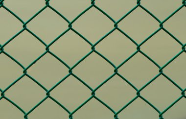 izole kahverengi zemin üzerinde yatay kalıp yeşil tel çit