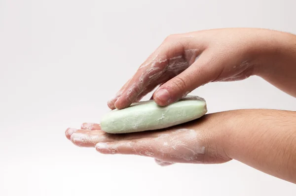 Hands with soap — Stock Photo, Image