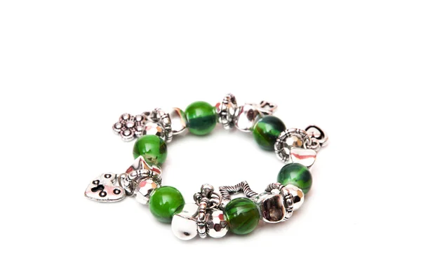 Green balls bracelet — Stock Photo, Image