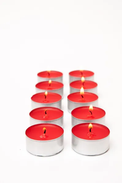Rode kleur kaarsen — Stockfoto