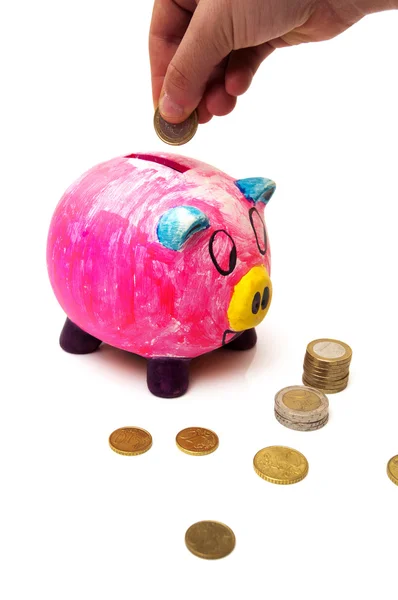 돈 이 있는 돼지 은행 — 스톡 사진