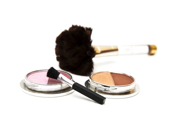 Brosse de maquillage de couleur différente — Photo