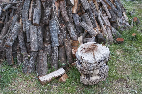 Log stapel — Stockfoto