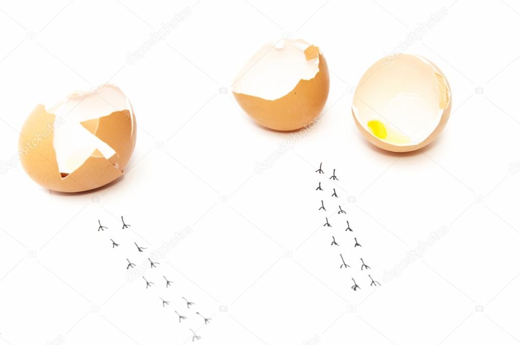scrambled eggs with footprints