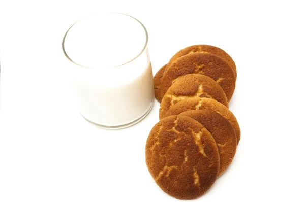 Szklanka mleka i ciasteczek — Zdjęcie stockowe