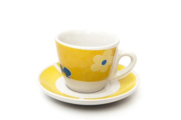 Tazze di caffè colore giallo — Foto Stock