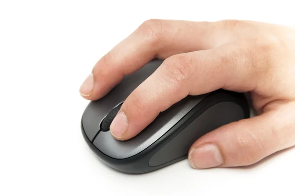 Hand mit Computermaus — Stockfoto