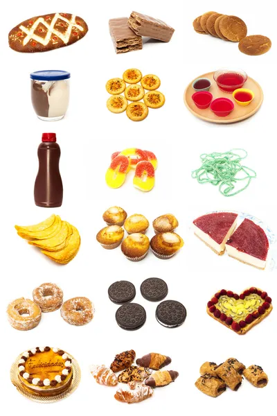 Pasteles tipo collage alimenticio —  Fotos de Stock