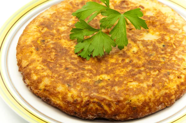 Spanish omelette with parsley — Stock Photo, Image