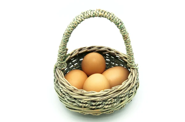 Carrier basket with eggs — Stock Photo, Image
