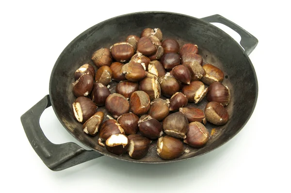 Pan with chestnuts — Stock Photo, Image