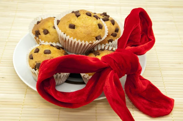 Muffins σοκολάτας Χριστούγεννα — Φωτογραφία Αρχείου