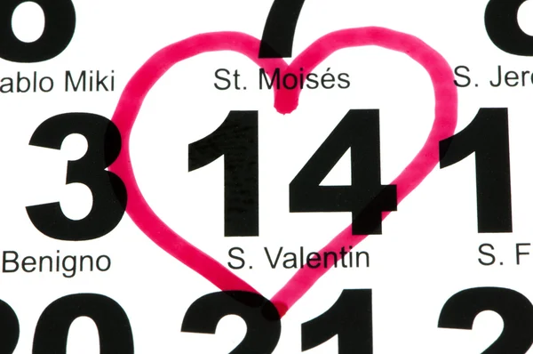 Calendar with valentines day — Stock Photo, Image