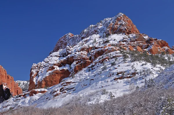 Zimní, kolob kaňony, národní park zion — Stock fotografie