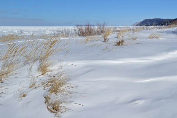 Winter, Ufer des Michigansees — Stockfoto