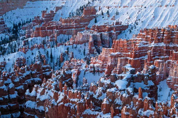 Zimní Krajina Krátce Východu Slunce Hoodoo Bryce Canyon National Park — Stock fotografie