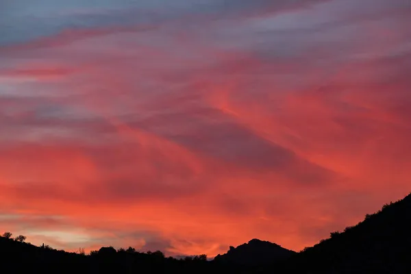 Paesaggio Crepuscolo Delle Montagne Della Superstizione Arizona Stati Uniti — Foto Stock
