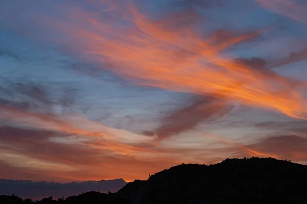 Paisaje Crepúsculo Las Montañas Superstición Arizona — Foto de Stock