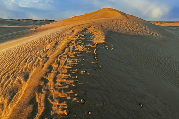 Τοπίο Κατά Την Ανατολή Του Ηλίου Του Silver Lake Sand — Φωτογραφία Αρχείου