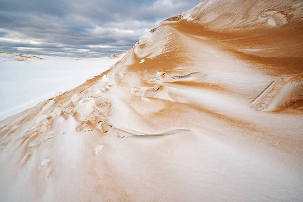 Paisaje Invernal Las Dunas Arena Silver Lake Silver Lake State — Foto de Stock