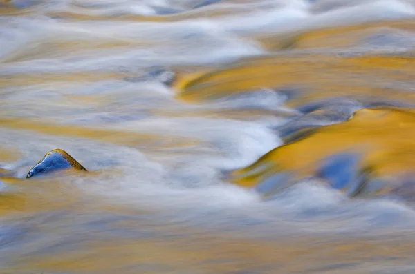 Paisagem Primavera Little River Capturada Com Borrão Movimento Iluminada Pela Fotos De Bancos De Imagens