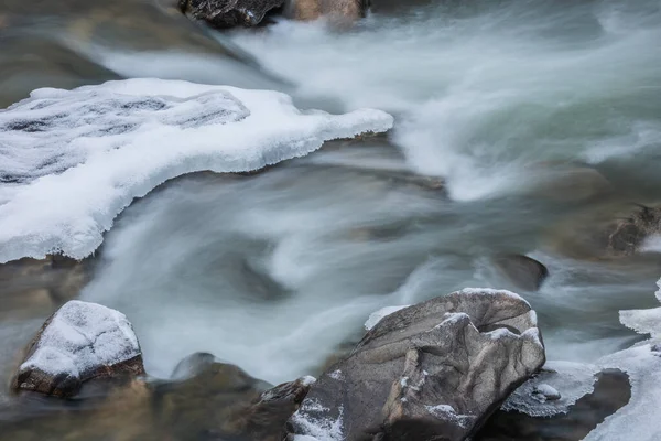 Clear Creek Kış Manzarası Hareket Bulanıklığı Front Range Rocky Dağları — Stok fotoğraf