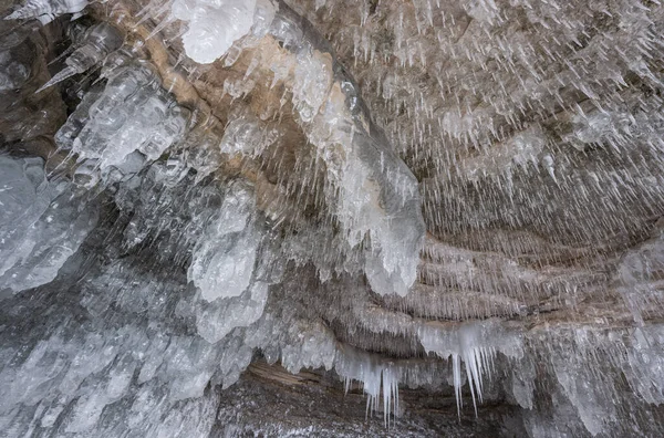 Paisagem Uma Caverna Gelo Interior Grand Island National Recreation Area — Fotografia de Stock