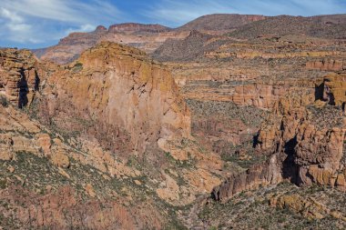 Batıl İnanç Yaban Alanı 'nın bahar manzarası Apaçi Patikası, Tonto Ulusal Ormanı, Arizona, ABD