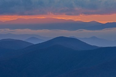 Autumn landscape at dawn, from Clingman's Dome, Great Smoky Mountains National Park, Tennessee, USA