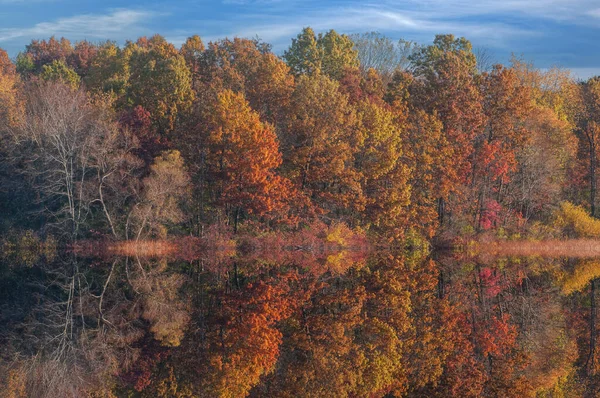 Landscape Autumn Shoreline Jackson Hole Lake Colorful Reflections Calm Water — 图库照片