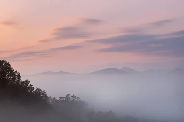 Άνοιξη Αυγή Από West Foothills Parkway Great Smoky Mountains National — Φωτογραφία Αρχείου