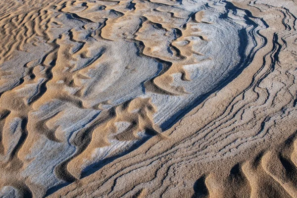 Abstract Winter Sand Snow Pattern Silver Lake Sand Dunes Silver — Stock fotografie