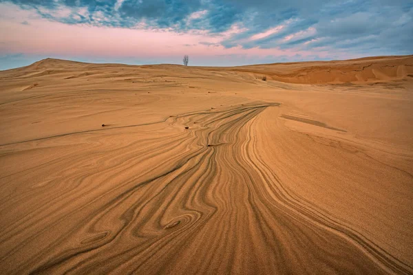 Paisagem Crepúsculo Silver Lake Sand Dunes Silver Lake State Park — Fotografia de Stock