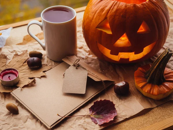 Metin için boş alanı olan Mutlu Cadılar Bayramı arkaplanı