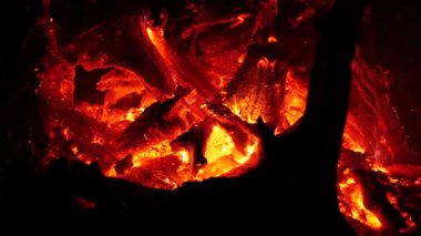 Closeup bonfire flames of fire. Celebration of the night of ancient bonfires in Estonia in last sunday of August