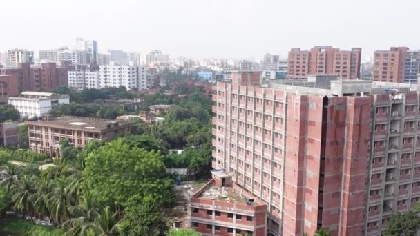 Bangladesh Oktober 2021 Ovanifrån Grön Natur Och Flervåningshus Sher Bangla — Stockvideo