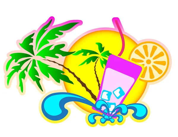 Background vector: on vacation at sea — Stock Vector