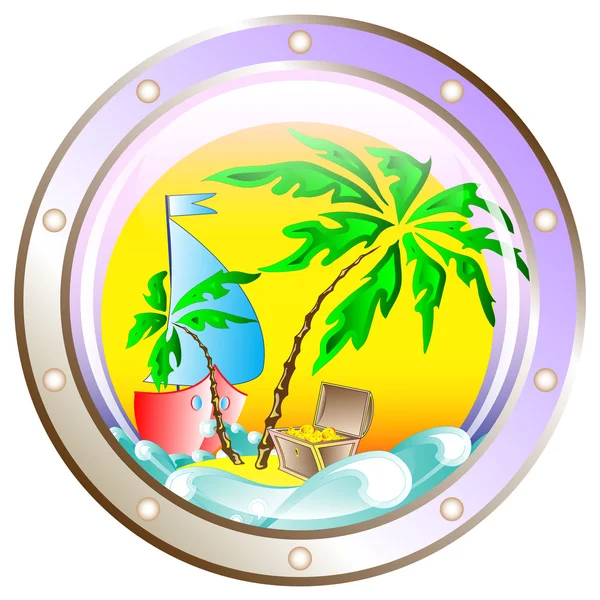Background vector: on vacation at sea — Stock Vector