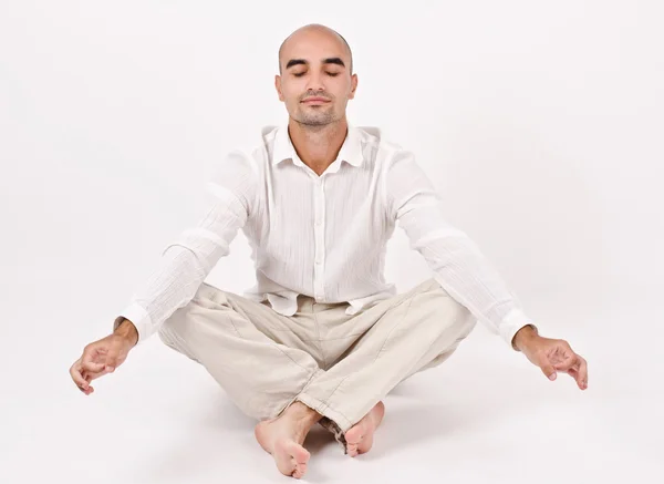 Spiritual man praying and meditating. — Stock Photo, Image