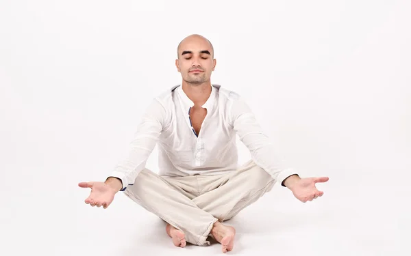 Andlig man be och meditera. — Stockfoto