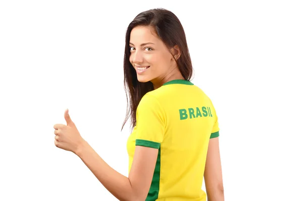 Thumbs up dla Brazylii. — Zdjęcie stockowe