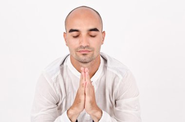 dua ve meditasyon bir manevi adam.