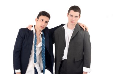 iş adamları ateş, üzgün.