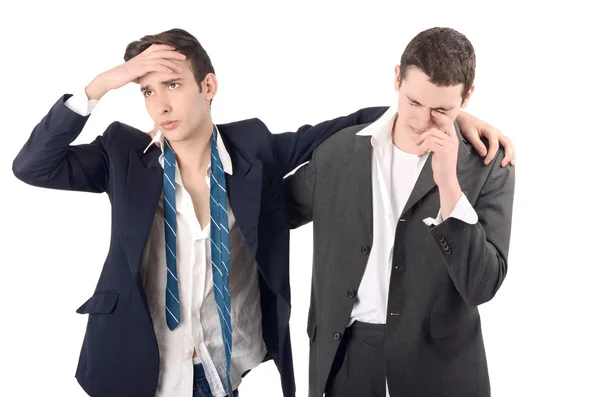 Hombres de negocios despedidos, molestos, llorando . — Foto de Stock