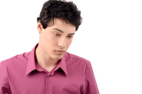 Triste joven hombre de negocios mirando hacia abajo . — Foto de Stock